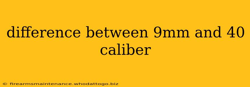 difference between 9mm and 40 caliber