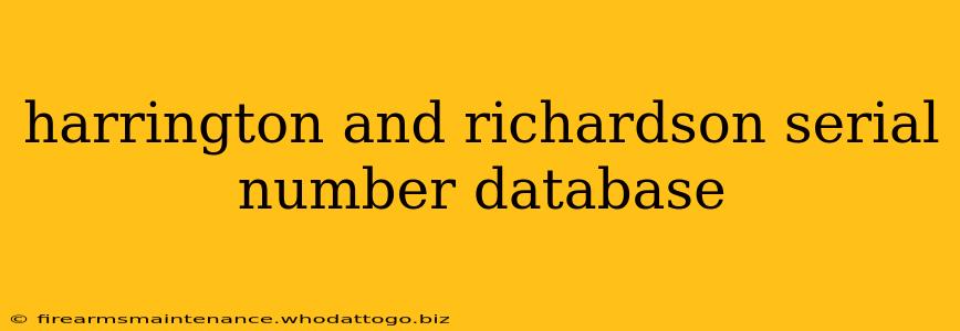 harrington and richardson serial number database