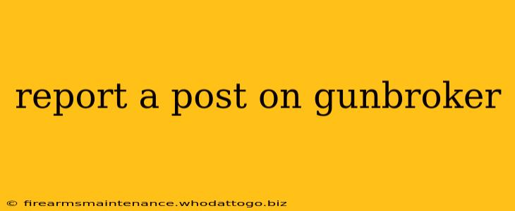 report a post on gunbroker